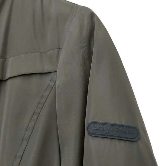 Lucky Brand Softshell Hooded Long Jacket Womens Small Green Sherpa Inside Zip Up - Picture 5 of 11